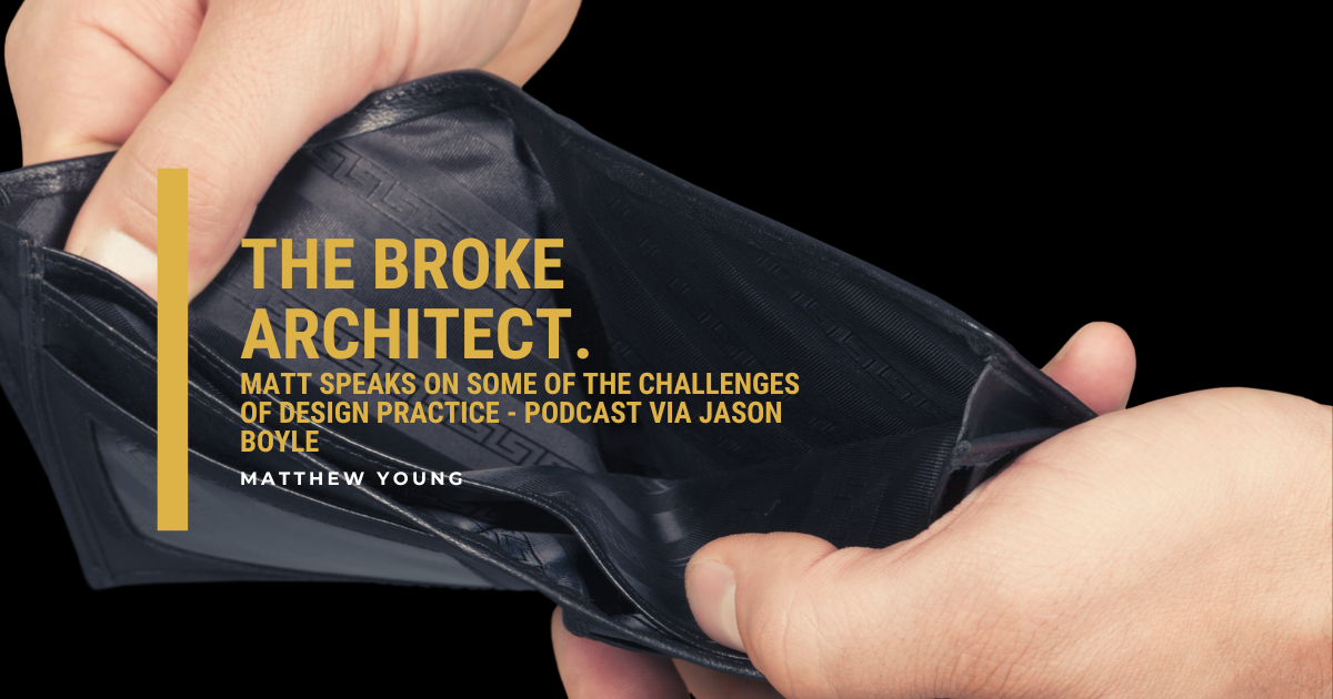 The broke architect - Jan 2023 podcast banner | studio3eight